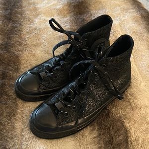 All Black sparkly Converse